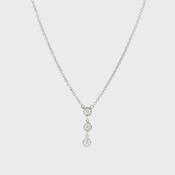 0.22ct Natural Diamond Three-Stone Drop Pendant in 18ct White Gold image