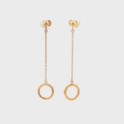 Circule Chain Drop Earrings in 9ct Yellow Gold