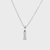 Vintage Three Stone Diamond Pendant in 18ct White Gold image