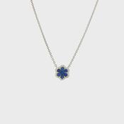 Vintage Natural Sapphire and Diamond Flower Pendant image