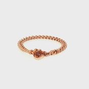 Heart Pad Lock Curb Bracelet Weighing 31.2g in 9ct Rose Gold image