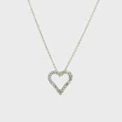 Natural Diamond Open Heart Charm Necklace in 18ct White Gold image
