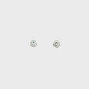 Round Cubic Zirconia Stud Earrings in 9ct White Gold image