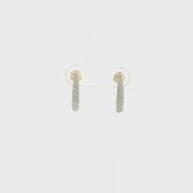 Natural Diamond Pave Style Hoop Earrings in 9ct Yellow Gold image