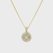 Vintage Round Natural Diamond Pendant in 18ct Yellow Gold image