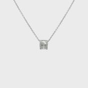 Natural Diamond Brilliant Cut and Bag Slider Pendant and Chain in 18ct White Gold image