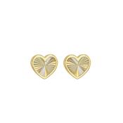 Rainbow Heart Stud Earring in 9ct Yellow Gold image