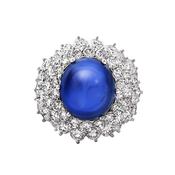 Rare Burma Sapphire and Diamond Ring image