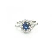 Sapphire &amp; 0.60ct Natural Diamond Cluster Approx Weight Weighing a Total 4.3g