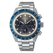 Seiko Gents Prospex Speedtimer Solar Grey Dial Chrono with Navy Bezel on Stainless Steel Bracelet image