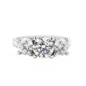 2.41ct / F / Si - GIA Certified Round Cut Natural Diamond Three Stone, 18ct White Gold Ring image