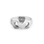 Traditional 10ct White Gold Gents Claddagh Ring - U image