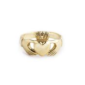 Traditional 10ct Yellow Gold Gents Claddagh Ring - R image
