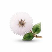 Vintage Jade &amp; Rock Crystal &amp; Austrian-Made Flower Brooch image