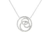 0.40ct Natural Diamond Circular Fancy Pendant set in 18ct White Gold image