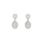 1.46ct 18ct White Gold Oval Shape Diamond Drop Earrings image