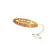 Vintage Etruscan Natural Diamond Set Brooch in 15ct Yellow Gold image