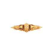 Antique Natural Diamond Set Bar Brooch in 15ct Yellow Gold image