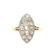 0.8ct Etw Natural Diamond Marquise Shape Round Cut Cluster Ring Set In 18ct Yellow Gold image