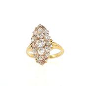 18ct Antique Navette Old Cut Natural Diamond Ring image