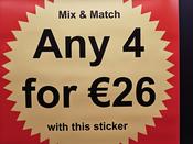 Any 4 for 26 euro