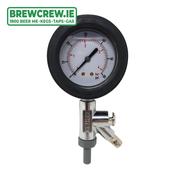 In-Line Pressure Test Tool (Snifter) 0-60psi Liquid Filled Gauge with Rubber Cover