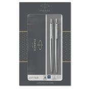 parker jotter duo set   chrome top ball point &amp; graphite pencil image