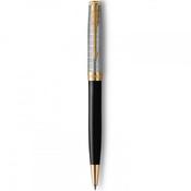 parker sonnet ballpoint silver gt &amp; black image