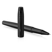 parker im rollerball pen matte black with black trim fine point with black ink refill image