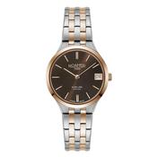 roamer slim-line classic ladies swiss made ronda 704 2 hands - date ss iprosegold two tone quartz wrist-watch - analog - battery image
