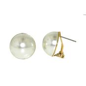 gold plated 16mm pearl omega earrings image
