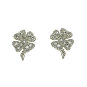crystal cloverleaf rhodium earring image