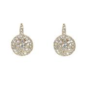 crystal cia round gold plated earring image