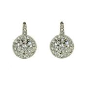 crystal cia round rhodium earring image