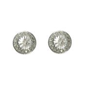 pave crystal rhodium earring image