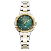 roamer allegra ladies two tone green dial mop bracelet watch