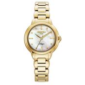 roamer allegra ladies gold plated mop dial bracelet watch