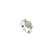 uno de 50 moon silver-plated metal alloy ring with small amazonite ball