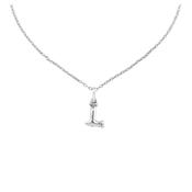uno de 50 l�s 2.5mm little letter l metal charm clad with silver. charm only