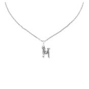 uno de 50 m�s 2.5mm little letter m metal charm clad with silver. charm only