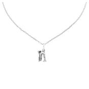 uno de 50 n�s 2.5mm little letter n metal charm clad with silver. charm only
