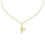 uno de 50 gimme a p�s 2.5mm little letter p metal charm clad with gold. charm only