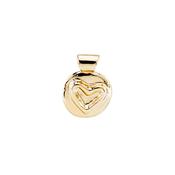 uno de 50 heart 2mm metal heart charm clad with gold. charm only