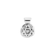 uno de 50 star of david 2mm metal star charm clad with silver. charm only