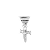 uno de 50 small cross 2mm metal small cross charm clad with silver. charm only