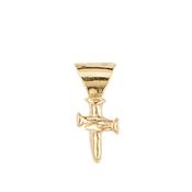 uno de 50 small cross 2mm metal small cross charm clad with gold. charm only