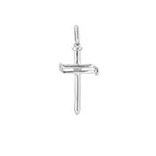 uno de 50 medium cross 3mm metal medium cross charm clad with silver. charm only