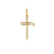 uno de 50 medium cross 3mm metal medium cross charm clad with gold. charm only