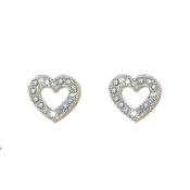 crystal heart rhodium earring image