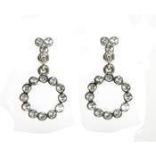 crystal circle rhodium earring image